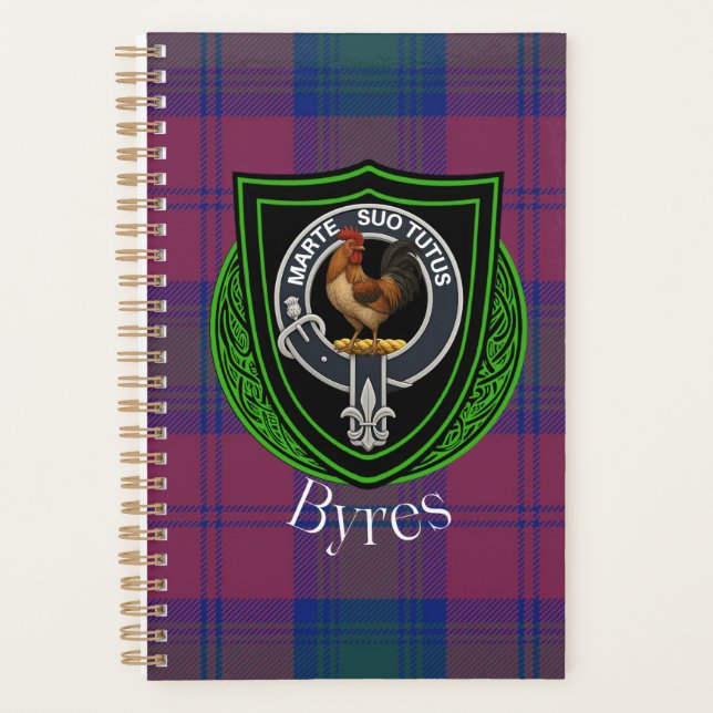 Agenda Tartan y Escudo del Clan Escocés Byres (Anverso)