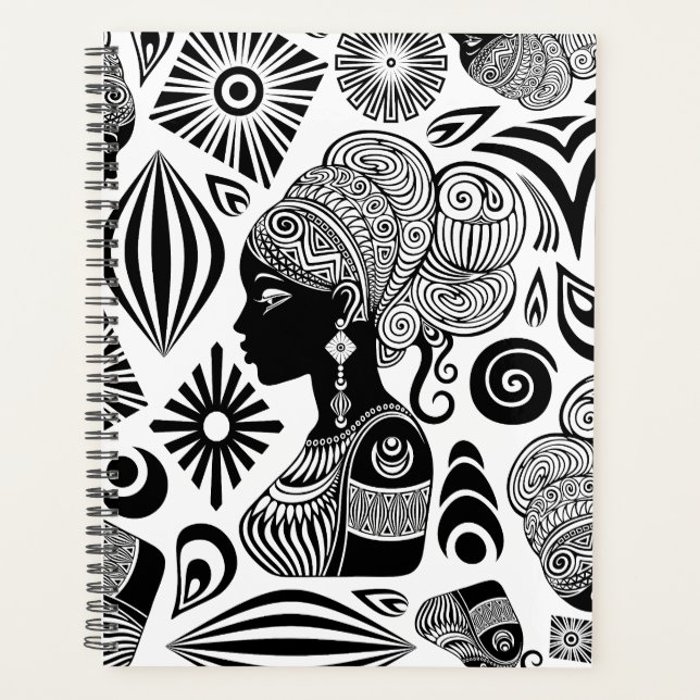 Agenda Tatuaje tribal de retrato Chica africano (Anverso)