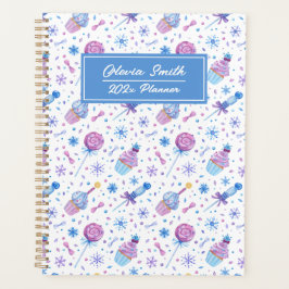 Agenda Taza de nieve divertida azul y morada y piruleta