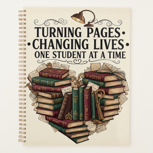 Agenda Teacher Planner | Turning Pages Book Heart (Anverso)