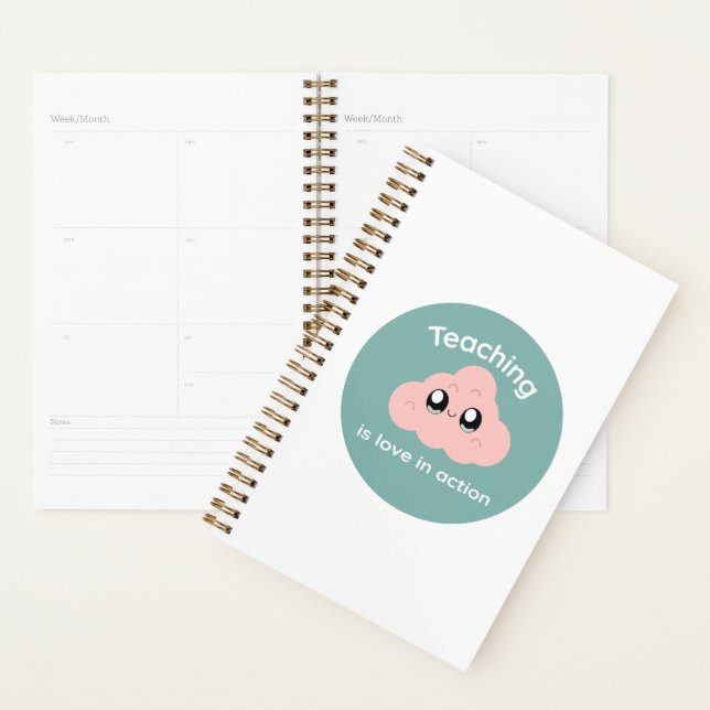Agenda Teaching is Love in Action Cute Cloud Notebook (Demostración)