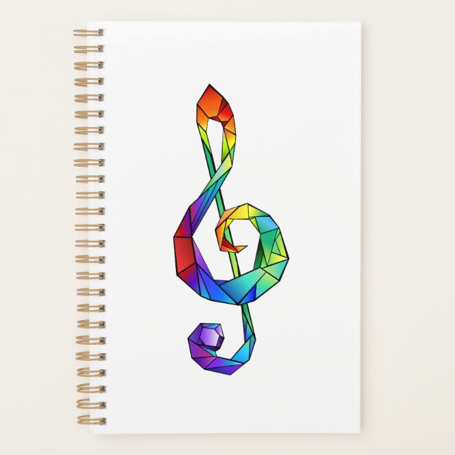 Agenda Tecla musical arcoiris tremendo clef (Anverso)