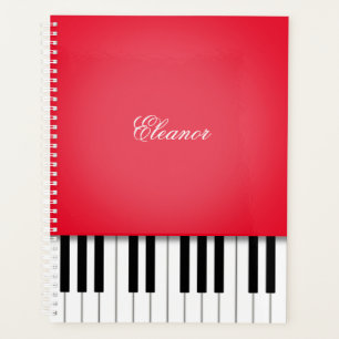 Agenda Teclado de música de piano azul personalizado