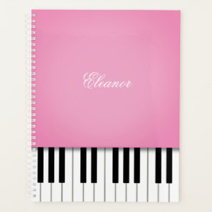 Agenda Teclado de música de piano rosa bonito personaliza
