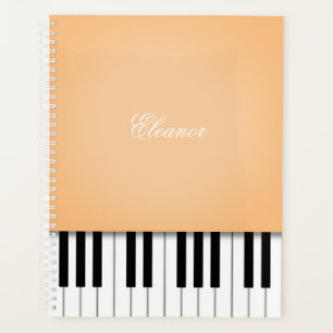 Agenda Teclado de música piano Naranja pálido personaliza