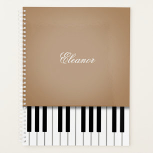 Agenda Teclado Latte Brown Piano Music CustomIzed