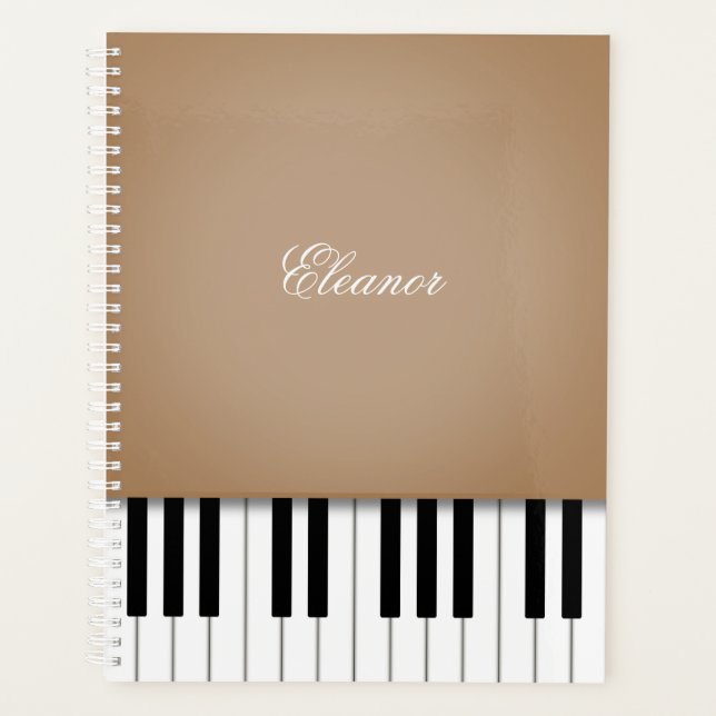 Agenda Teclado Latte Brown Piano Music CustomIzed (Anverso)