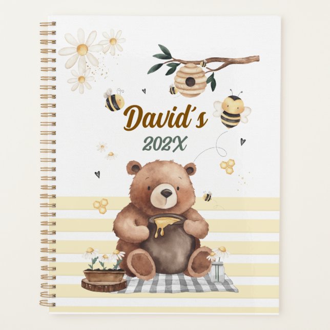 Agenda Teddy bear cute school planner with honey pot (Anverso)