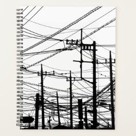 Agenda Teléfono antiguo y líneas eléctricas