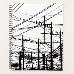 Agenda Teléfono antiguo y líneas eléctricas