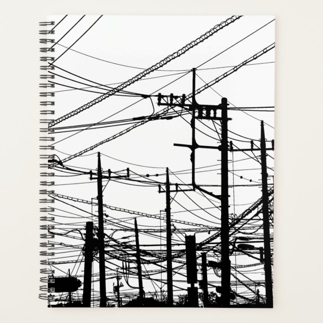 Agenda Teléfono antiguo y líneas eléctricas (Anverso)
