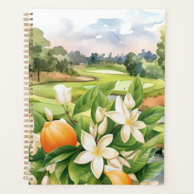 Agenda Tema del Naranja de golf Blossom para Florida Golf (Anverso)