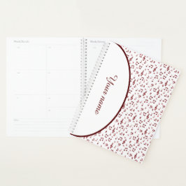 Agenda Tema musical rojo personalizado