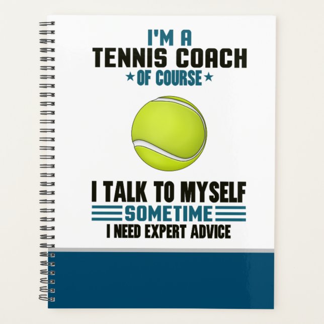 Agenda Tenis gracioso diciendo regalo para entrenador de  (Anverso)