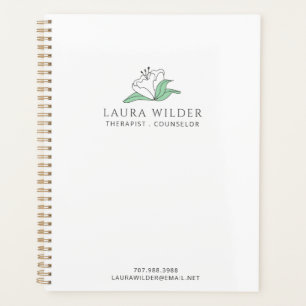 Agenda Terapeuta Consejero Serena Flor Blanca Negocio C