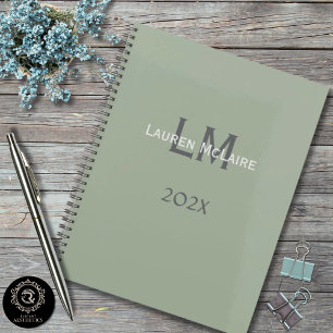 Agenda Terapeuta minimalista orgánico verde terroso sage