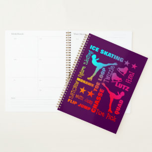 Agenda Terapia del tema del patinaje sobre hielo colorido
