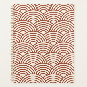 Agenda Terracota de óxido de onda de Seigaiha japonesa