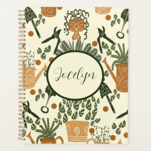 Agenda Terracota Terrosa y Planta Verde: Amante del Jardí