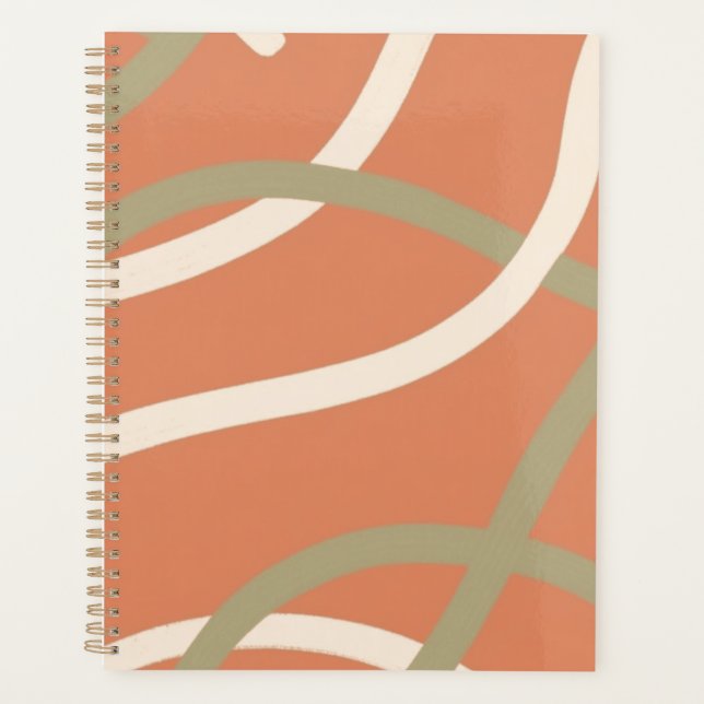 Agenda Terracotta Linework Pattern | Cream & Olive  (Anverso)