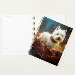 Agenda Terrier Blanco de West Highland Navidad Festiva
