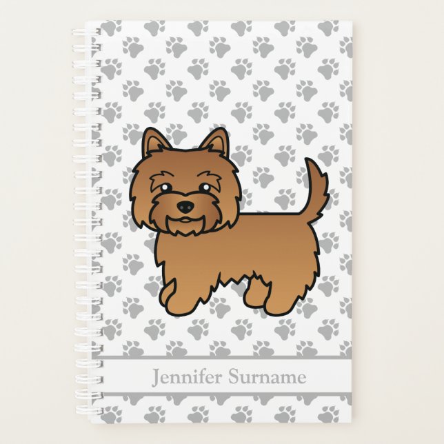 Agenda Terrier Cairn Rojo Perro de Dibujos Animados Lindo (Anverso)