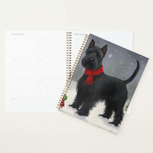 Agenda Terrier Escocés Perro en Navidad Nieve