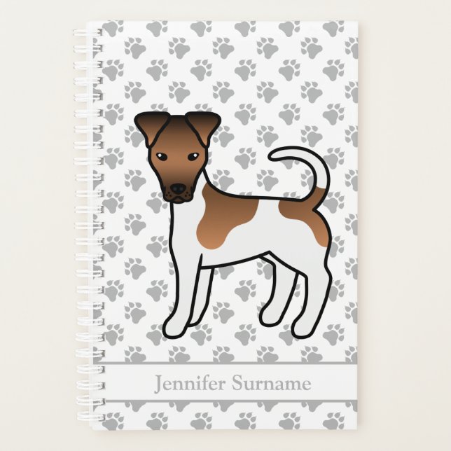 Agenda Terrier Fox Liso Blanco y Canela Perro Lindo & Nom (Anverso)