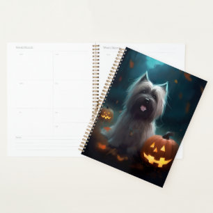 Agenda Terrier Skye de Halloween con calabazas Espantoso