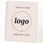 Agenda Texto de logotipo simple Rubor rosa<br><div class="desc">Diseño sencillo de logotipo y texto personalizado para fomentar la lealtad de la marca y promocionar su pequeña empresa. Reemplace el logotipo por el suyo propio y cambie o elimine el texto superior e inferior del frente al personalizar. Perfecto para su uso en su negocio, con fines promocionales y para...</div>