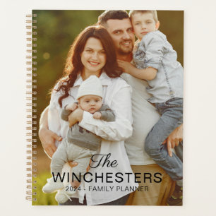 Agenda texto de nombre de familia del personalizado y fot