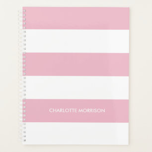 Agenda Texto de nombre personalizado con franjas blancas 