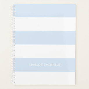 Agenda texto de nombre personalizado con franjas blancas 