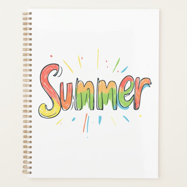 Agenda Texto de verano colorido (Anverso)