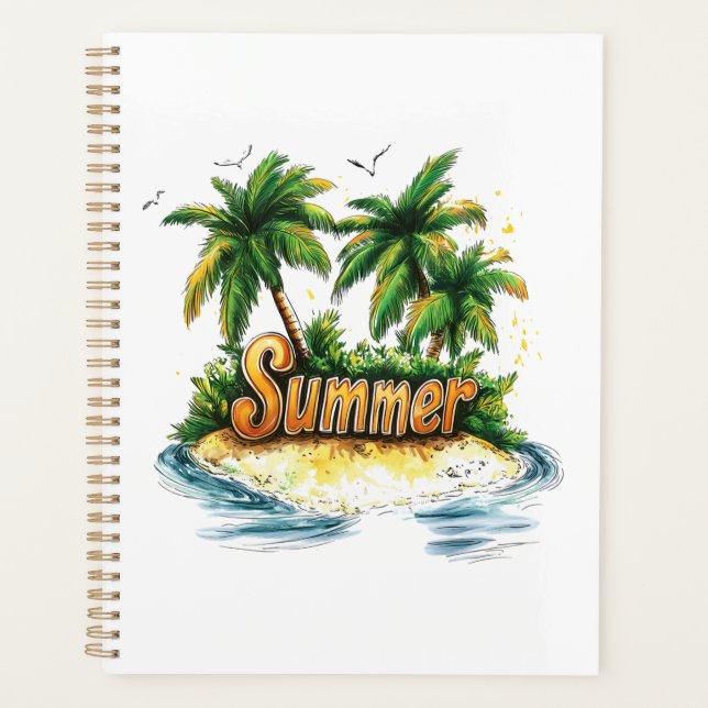Agenda Texto de verano - Isla de verano tropical (Anverso)