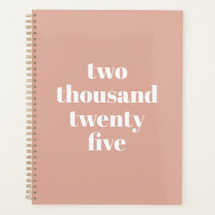 Agenda Texto del año personalizado rosa polvoriento de la