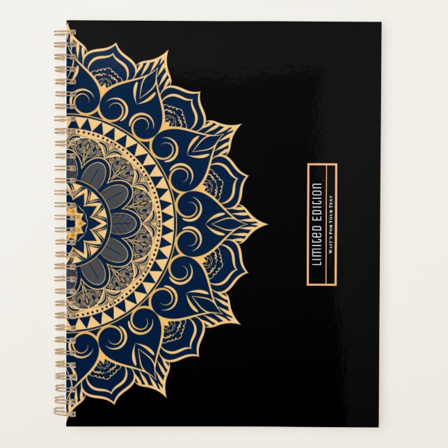 Agenda Texto personalizado con mandala de lujo (Anverso)