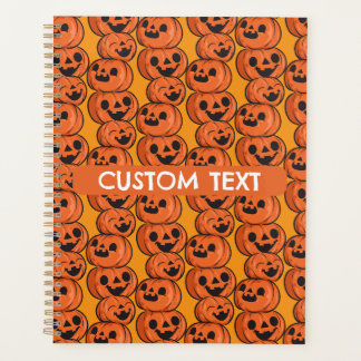 Agenda Texto personalizado Halloween Calabazas felices Pe
