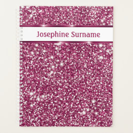 Agenda Textura de brillo rosa falso con texto personaliza