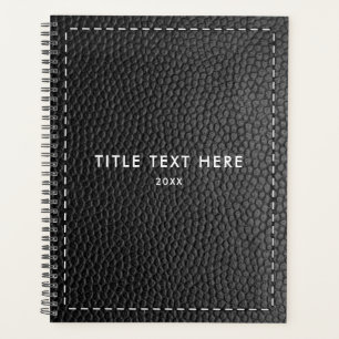 Agenda Textura de cuero negro y ajuste