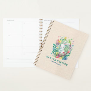 Agenda Textura de lino beige Conejo de Pascua
