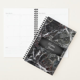Agenda Textura de piedra gris oscura de mármol