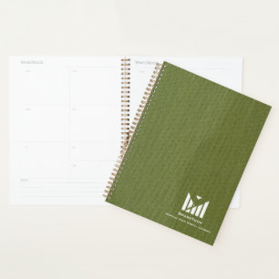 Agenda Textura de tela verde Elegante Personalizado de lo