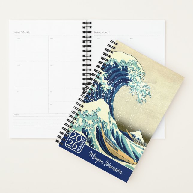 Agenda The Great Wave – Katsushika Hokusai – Custom Text  (Demostración)