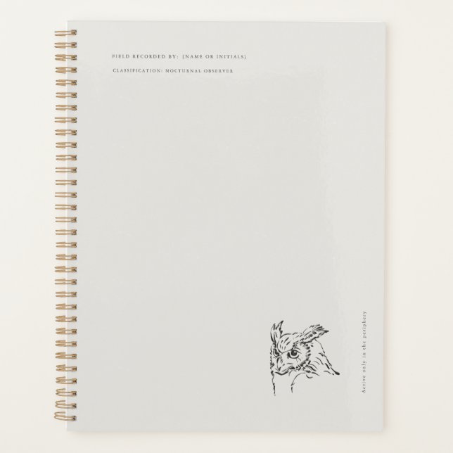 Agenda The Owl- Naturalist Menagerie Archive  (Anverso)