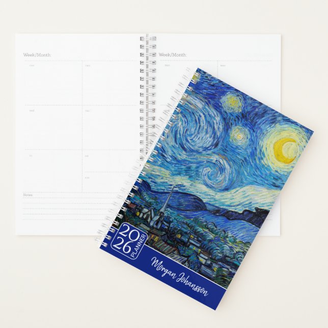 Agenda The Starry Night by Van Gogh | Custom Text  (Demostración)