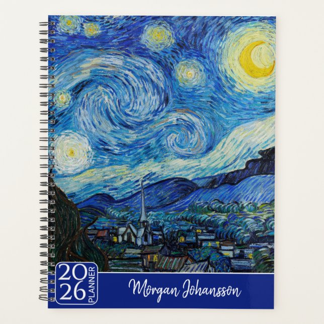 Agenda The Starry Night by Van Gogh | Custom Text (Anverso)
