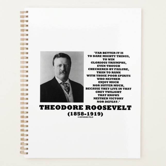 Agenda Theodore Roosevelt se atreve a citar consejos para (Anverso)