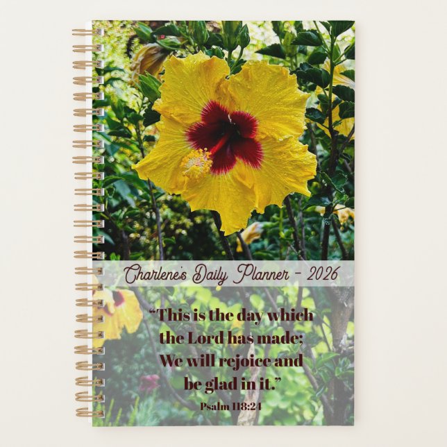 Agenda This is The Day Quote Flower Photo Daily Planner (Anverso)