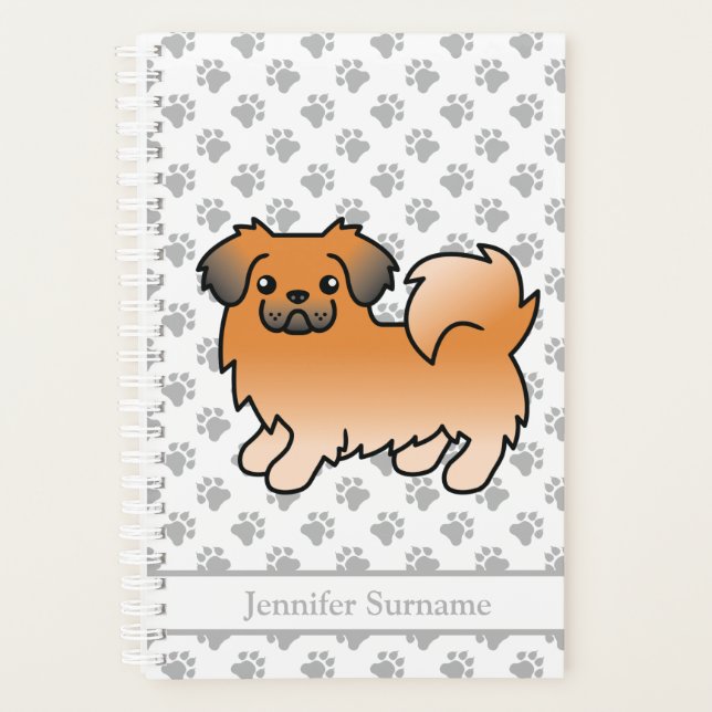 Agenda Tibetano Spaniel Sable Rojo Perro de Dibujos Anima (Anverso)